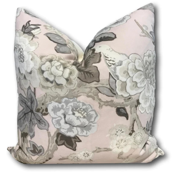 Bermuda Blossoms Blush Pillow - Pink Floral - High End Pillow - Designer Pillow - Chinoiserie Pil... | Etsy (US)