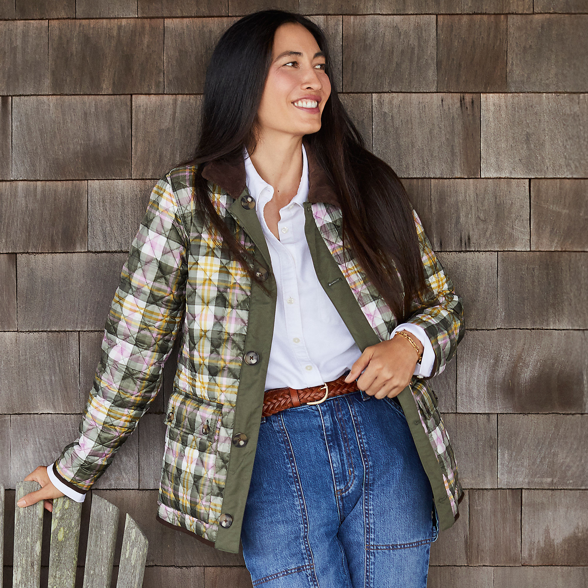 Women's Print Reversible Barn Quilted Insulated Jacket | Lands' End (US)