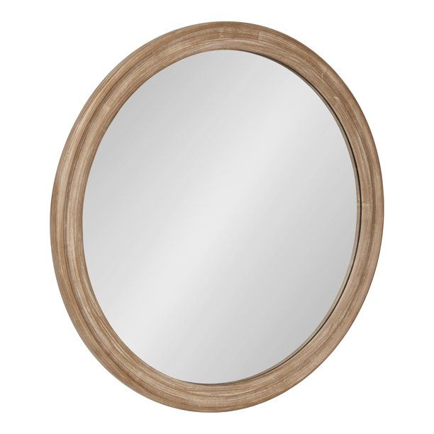 Kate and Laurel Mansell Farmhouse Wood Framed Round Wall Mirror, 28 inch Diameter, Rustic Brown, ... | Walmart (US)