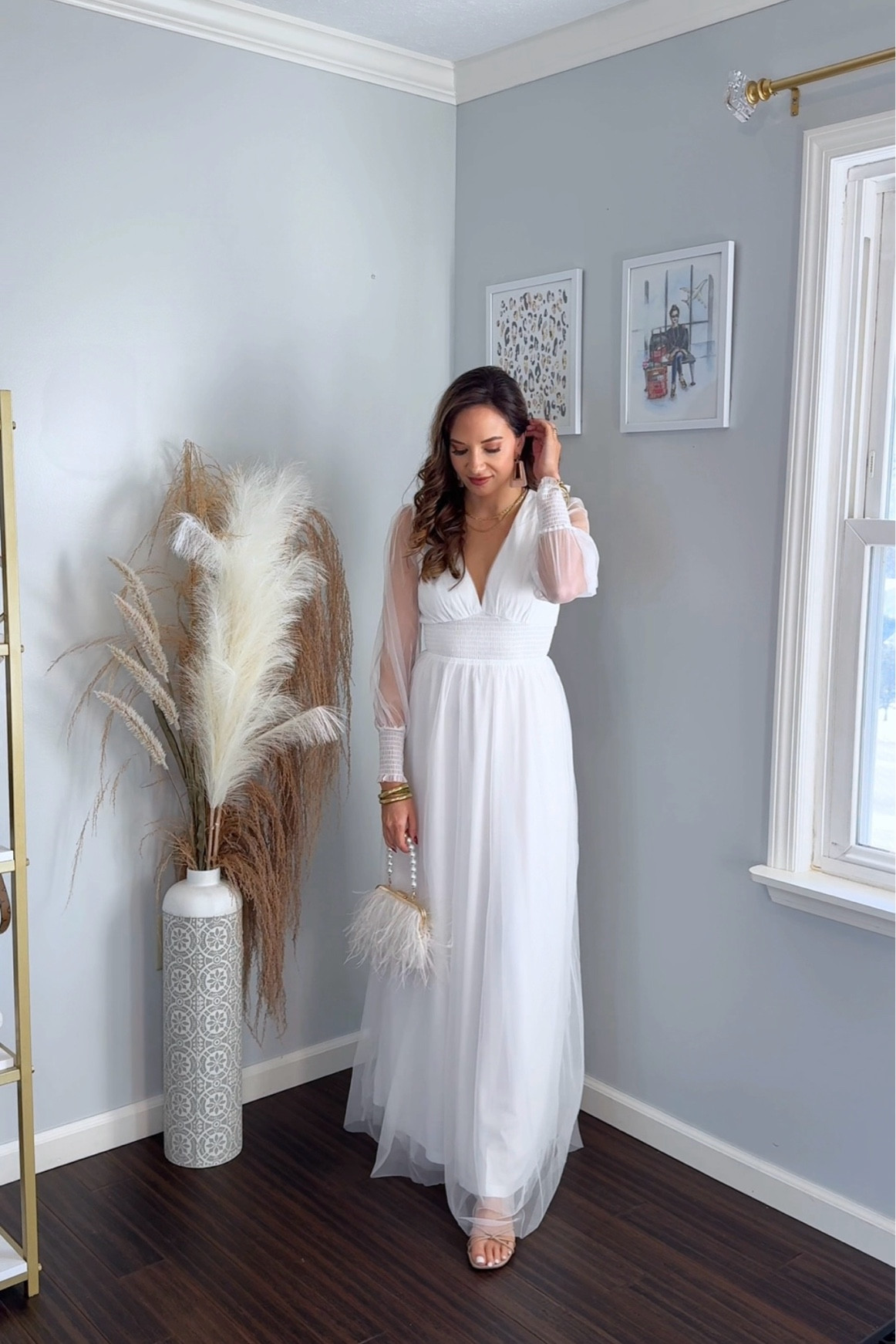 Gorgeous white maxi dress. Tulle sleeves, perfect for brides 

#LTKMostLoved #LTKSeasonal #LTKWedding