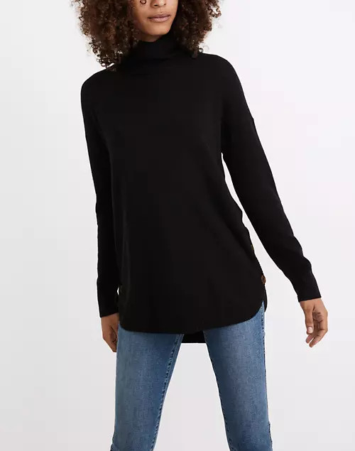 Crestland Side-Button Turtleneck Tunic Sweater | Madewell