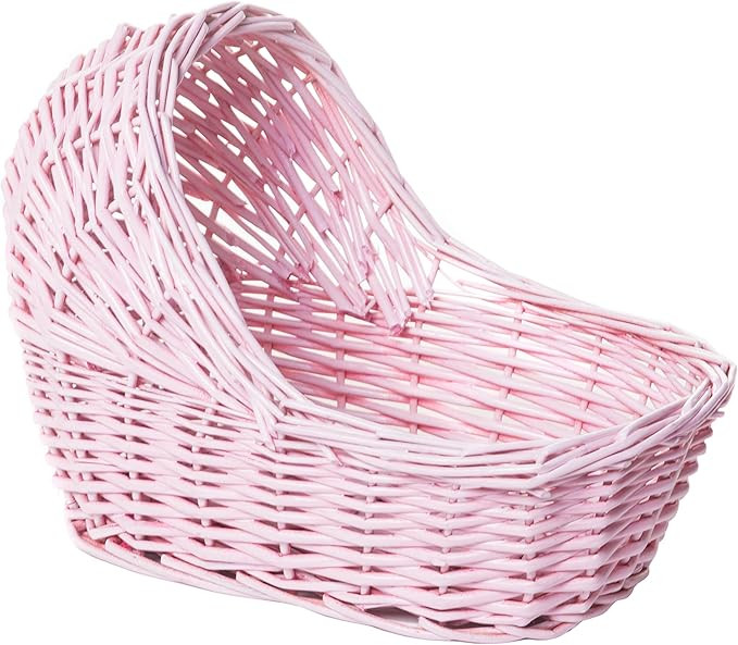 Red Co. Willow Cradle Baby Shower Girl Basket in Pink - 11.5" L x 6" W x 6.5" H | Amazon (US)