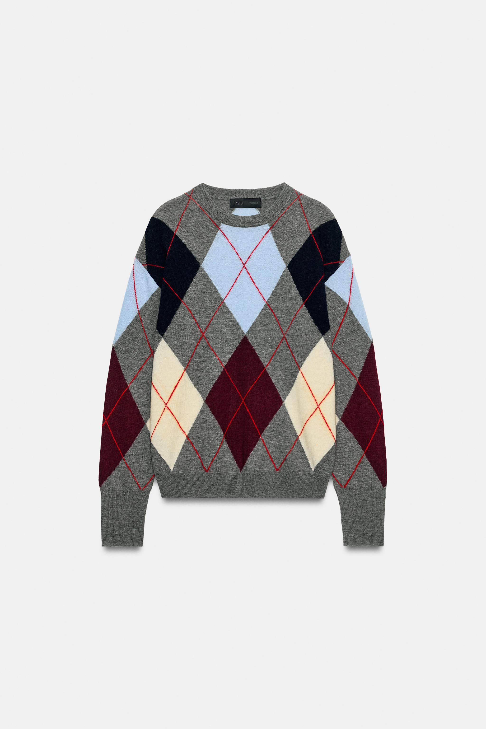 100% EXTRA-SOFT WOOL ARGYLE JUMPER | Zara UK