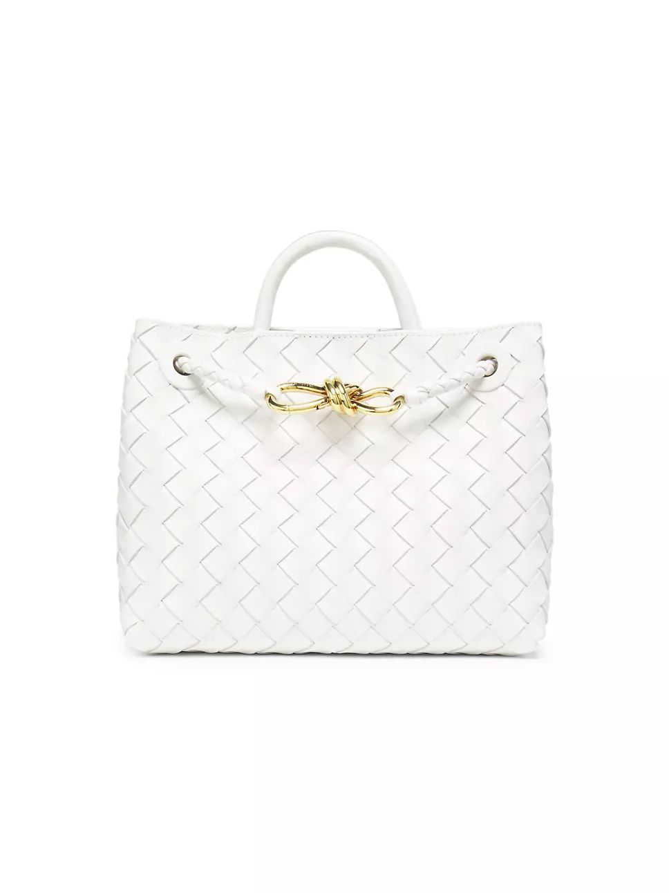 Small Andiamo Intrecciato Leather Top-Handle Bag | Saks Fifth Avenue