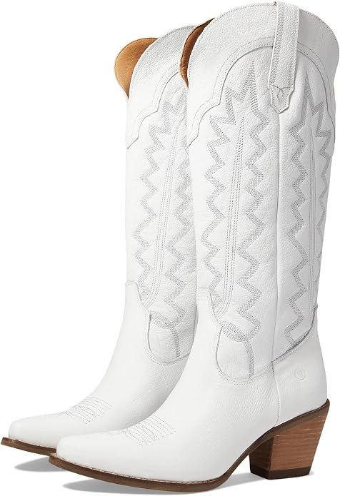 Dingo Womens High Cotton Embroidery Snip Toe Casual Boots Knee High Mid Heel 2-3" | Amazon (US)