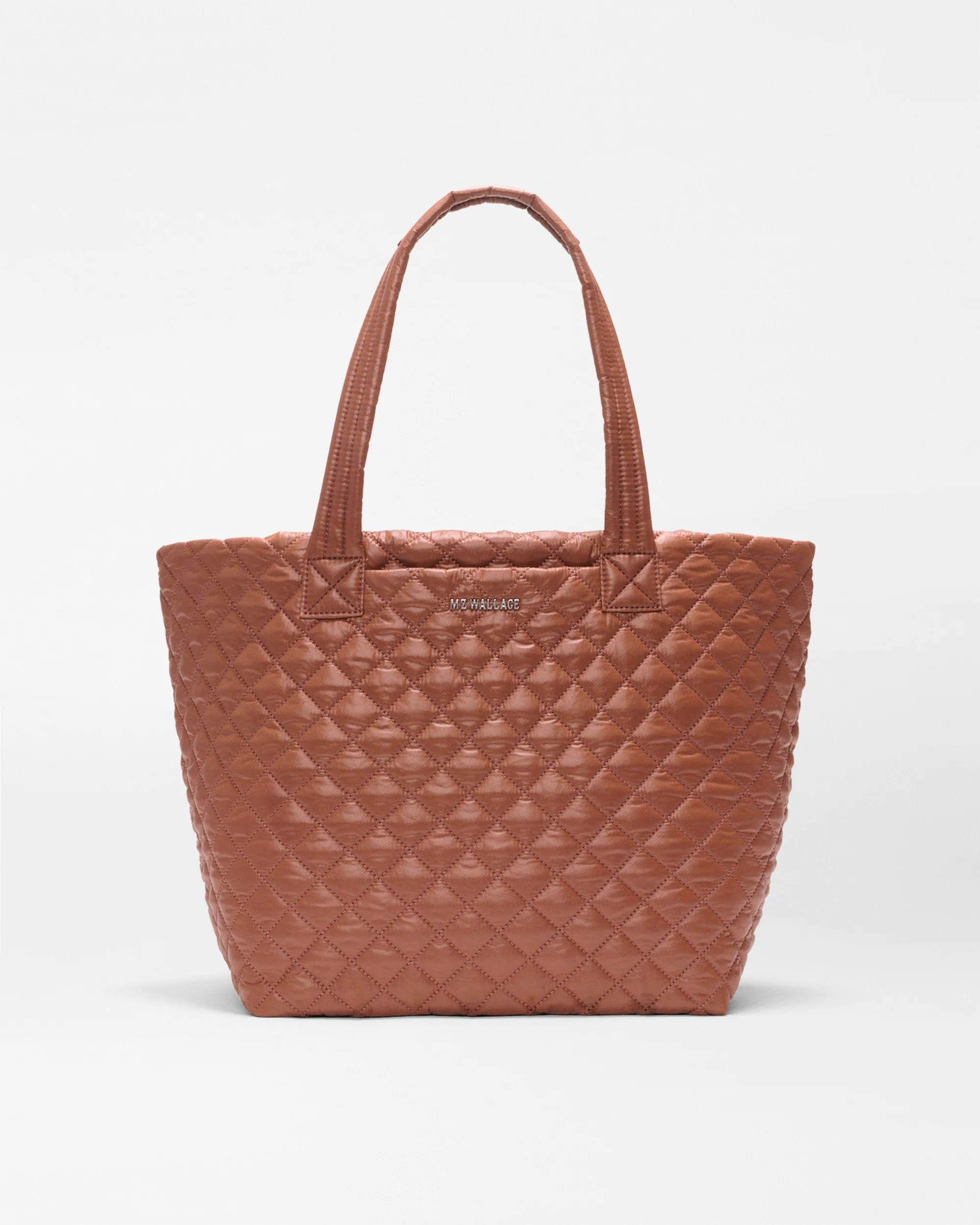 Terracotta Burnt Orange Medium Metro Tote Bag Deluxe II - Luxury Quilted Tote Handbags | MZ Walla... | MZ Wallace