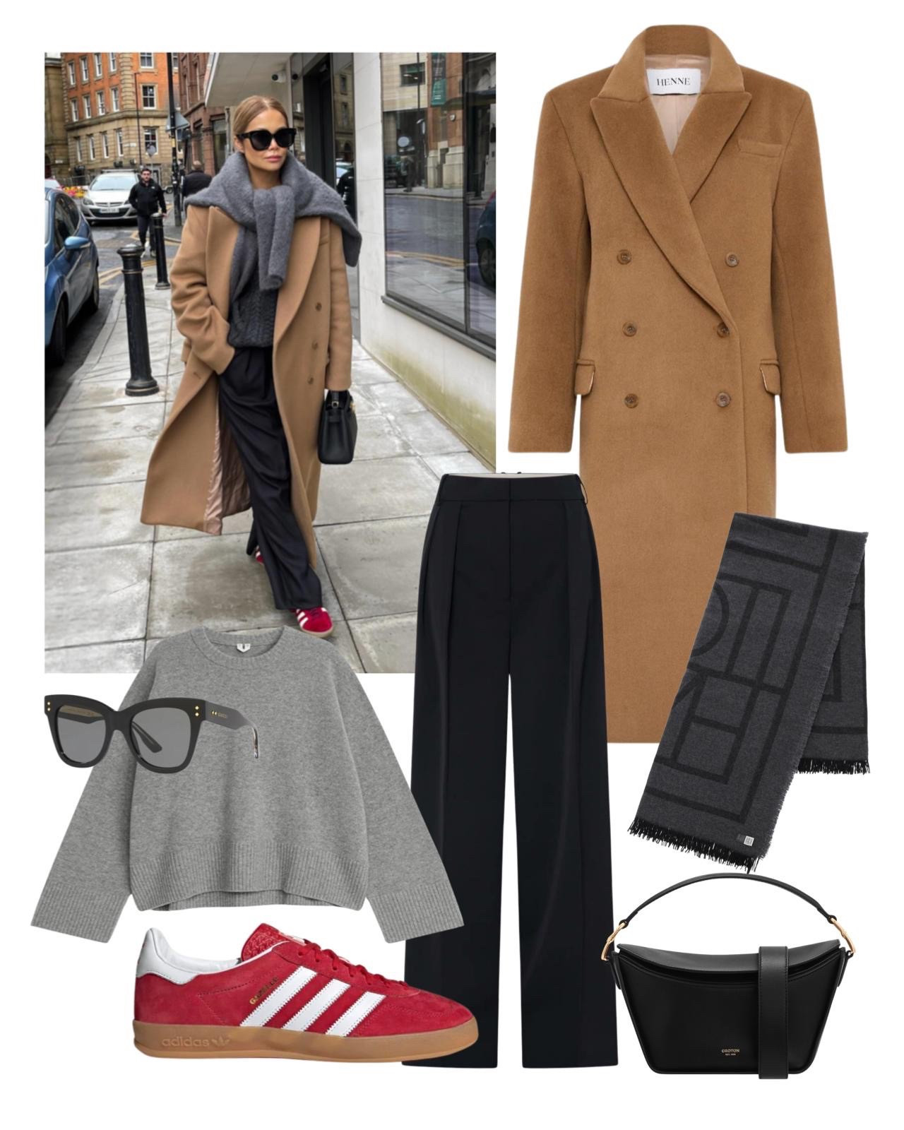Effortless style: think about unusual and unexpected combinations of colour.
We’re talking camel with Gray and a dash of red in accessories like a sneaker. Wear a sweater as a scarf around your neck or just toss on a beautiful gray scarf to finish the look. Shop the look right here and steal her style.

#LTKaustralia #LTKautumn #LTKstyletip