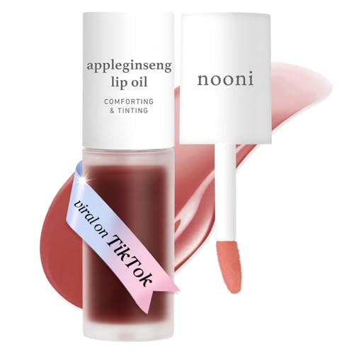 NOONI Korean Lip Oil - Appleginseng | Lip Stain, Long-Lasting, Moisturizing, Plumping, Revitalizing for Dry Lips, Waterproof, No Peel Off, Korean Lip Tint, Stocking Stuffers, Cute Things, 0.12 Fl Oz | Amazon (US)