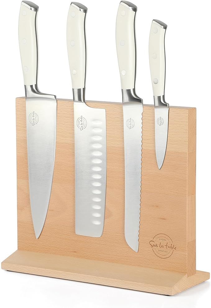 Sur La Table Kitchen Essentials 5 Piece German Steel Blade w/Triple Riveted Handle Set on Beechwo... | Amazon (US)