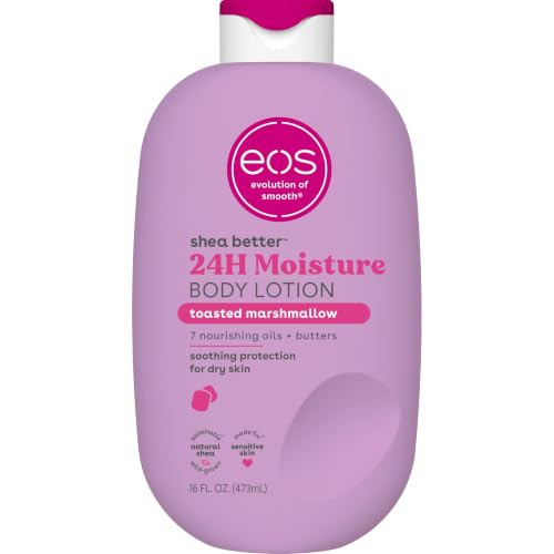 eos Shea Better Body Lotion Toasted Marshmallow, 24-Hour Moisture Skin Care, Lightweight & Non-Greasy, Natural Shea Butter, Vegan, Moisturizing Body Lotion for Dry Skin, 16 fl oz | Amazon (US)