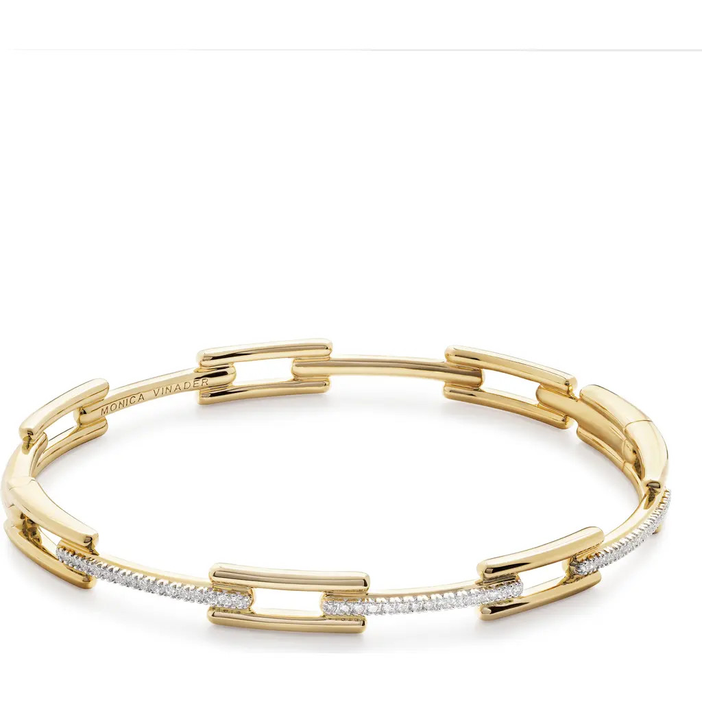 Monica Vinader Lab Grown Diamond Signature Link Bangle in 14Kt Solid Gold/lab Dia at Nordstrom, Size Large | Nordstrom