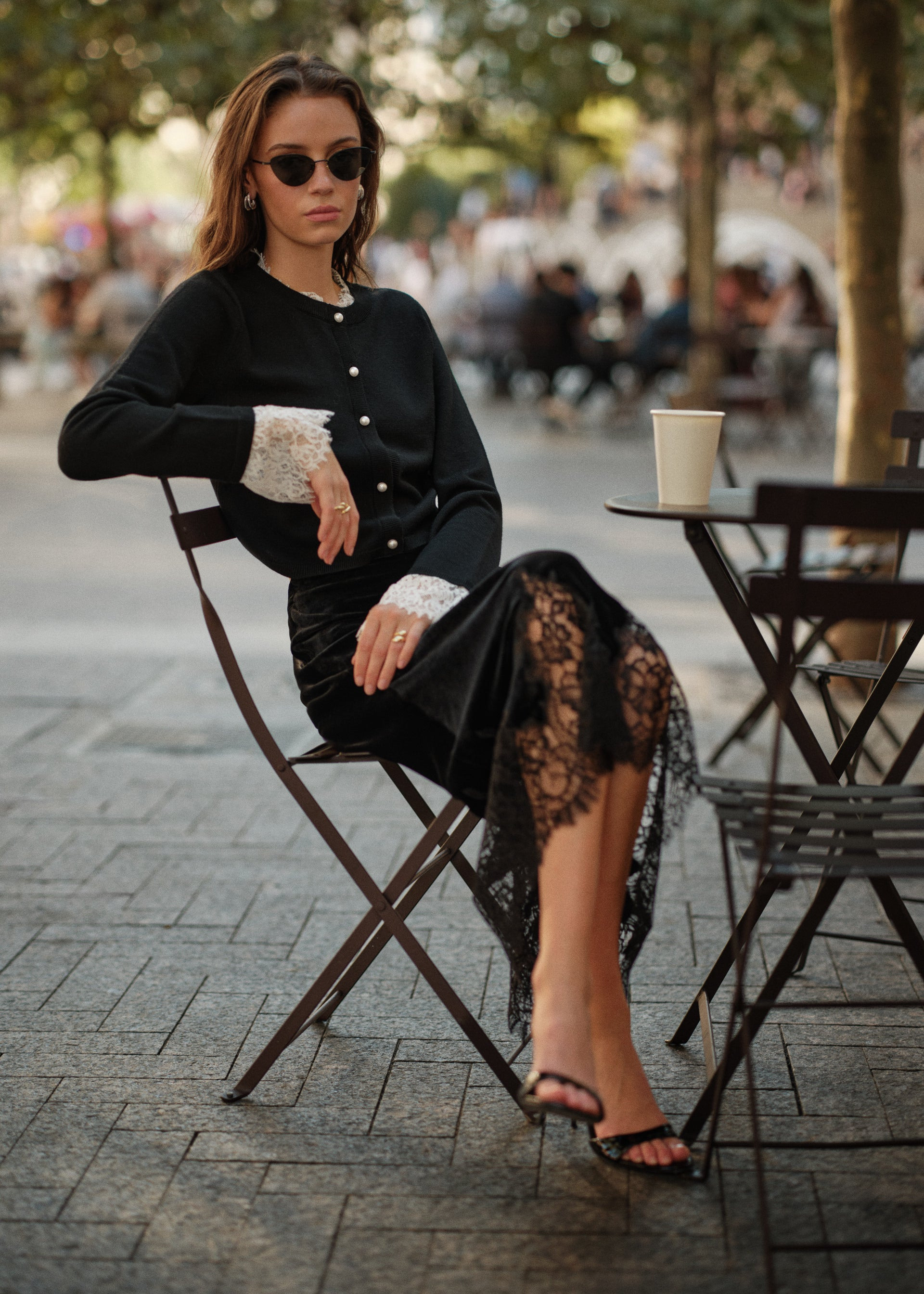 Eliana Cardigan Black/White | CAMI NYC