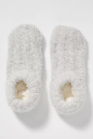 Lemon Cable-Knit Bootie Slippers | Anthropologie (US)
