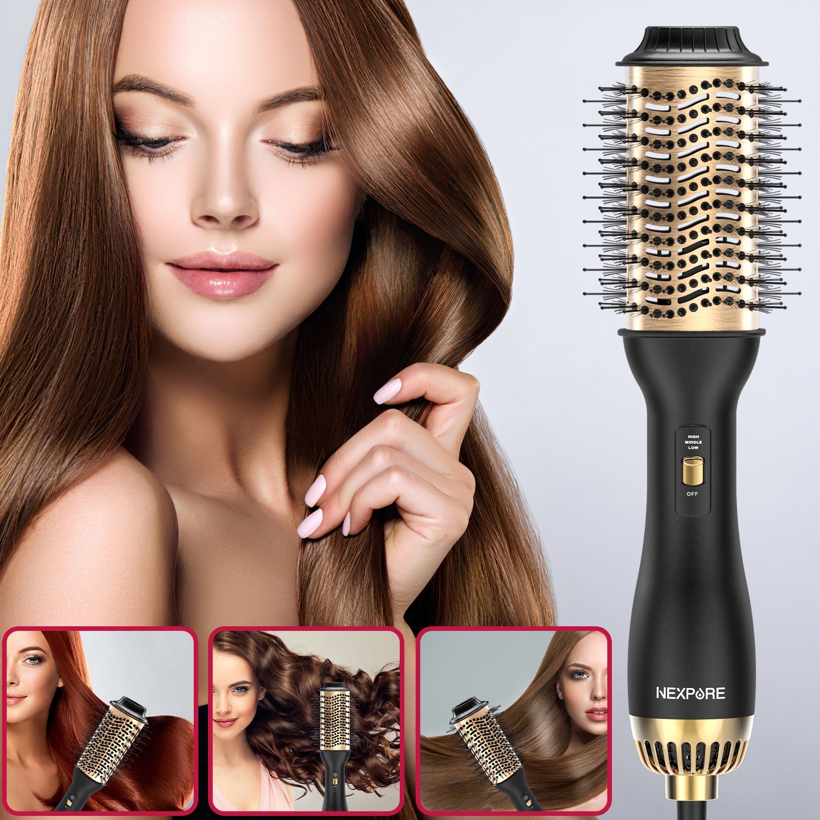 NEXPURE Hair Dryer Brush,Upgraded 4 in 1 Hair Dryer Brush Blow Dryer Brush in One with Negative I... | Walmart (US)