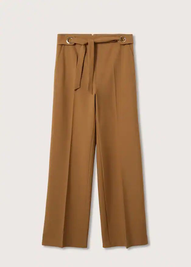 High-rise wideleg trousers | MANGO (UK)