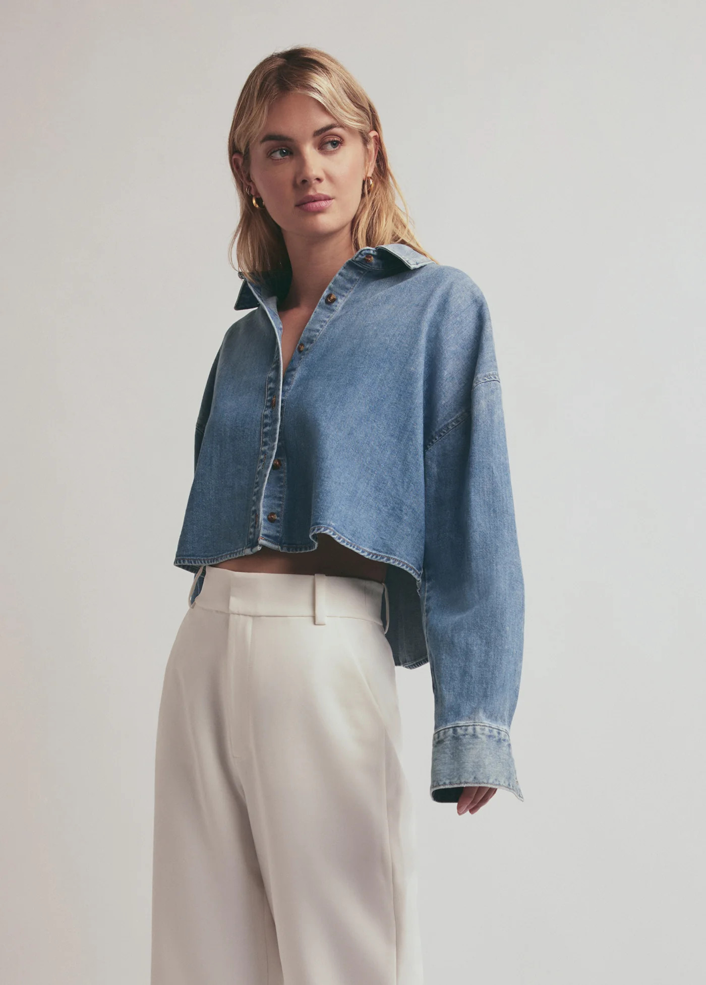 THE CROP EX-BOYFRIEND SHIRT | Favorite Daughter