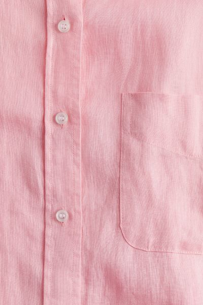 Oversized Linen Shirt - Light pink - Ladies | H&M US | H&M (US + CA)