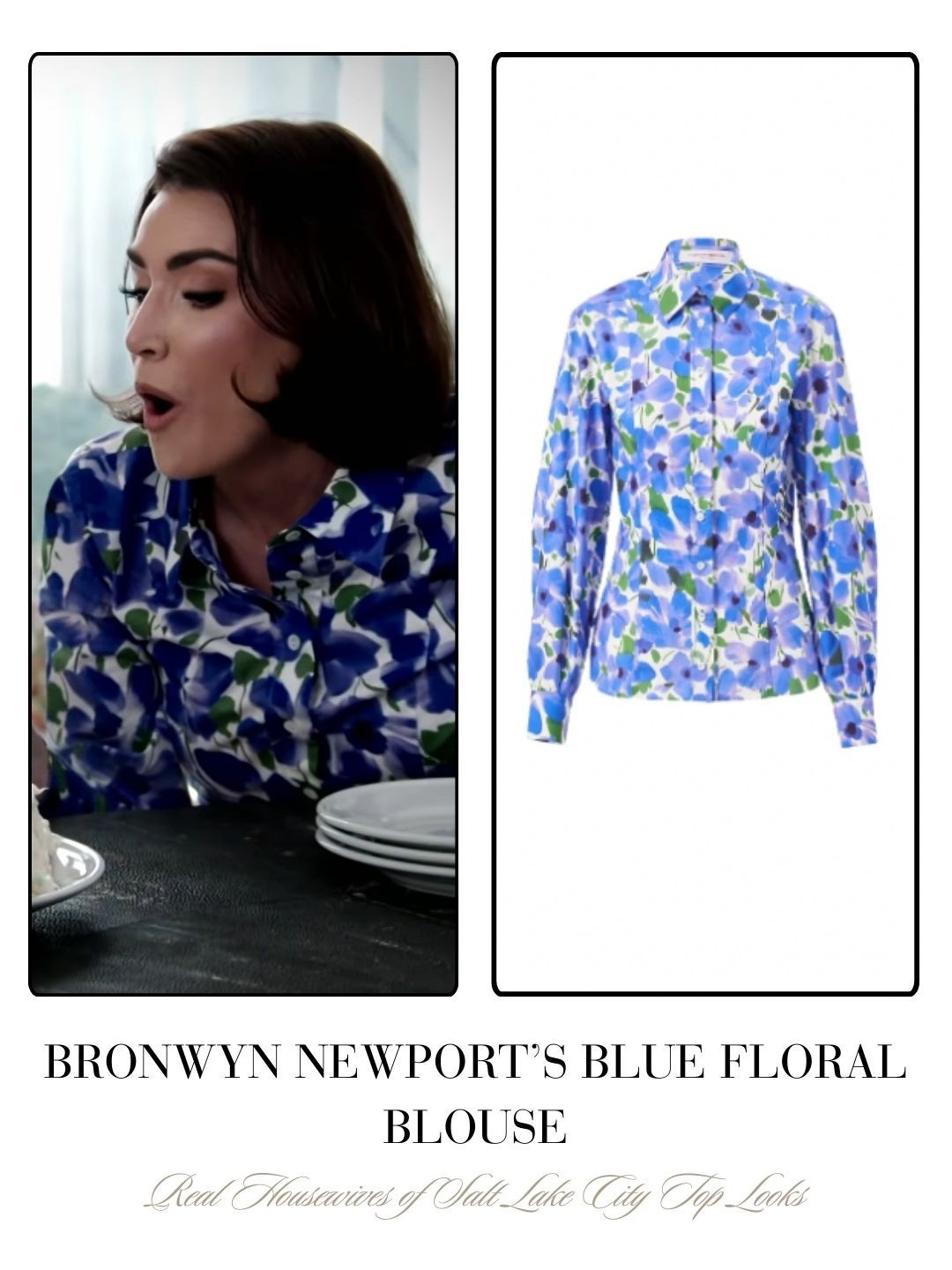 Bronwyn Newport’s Blue Floral Blouse 