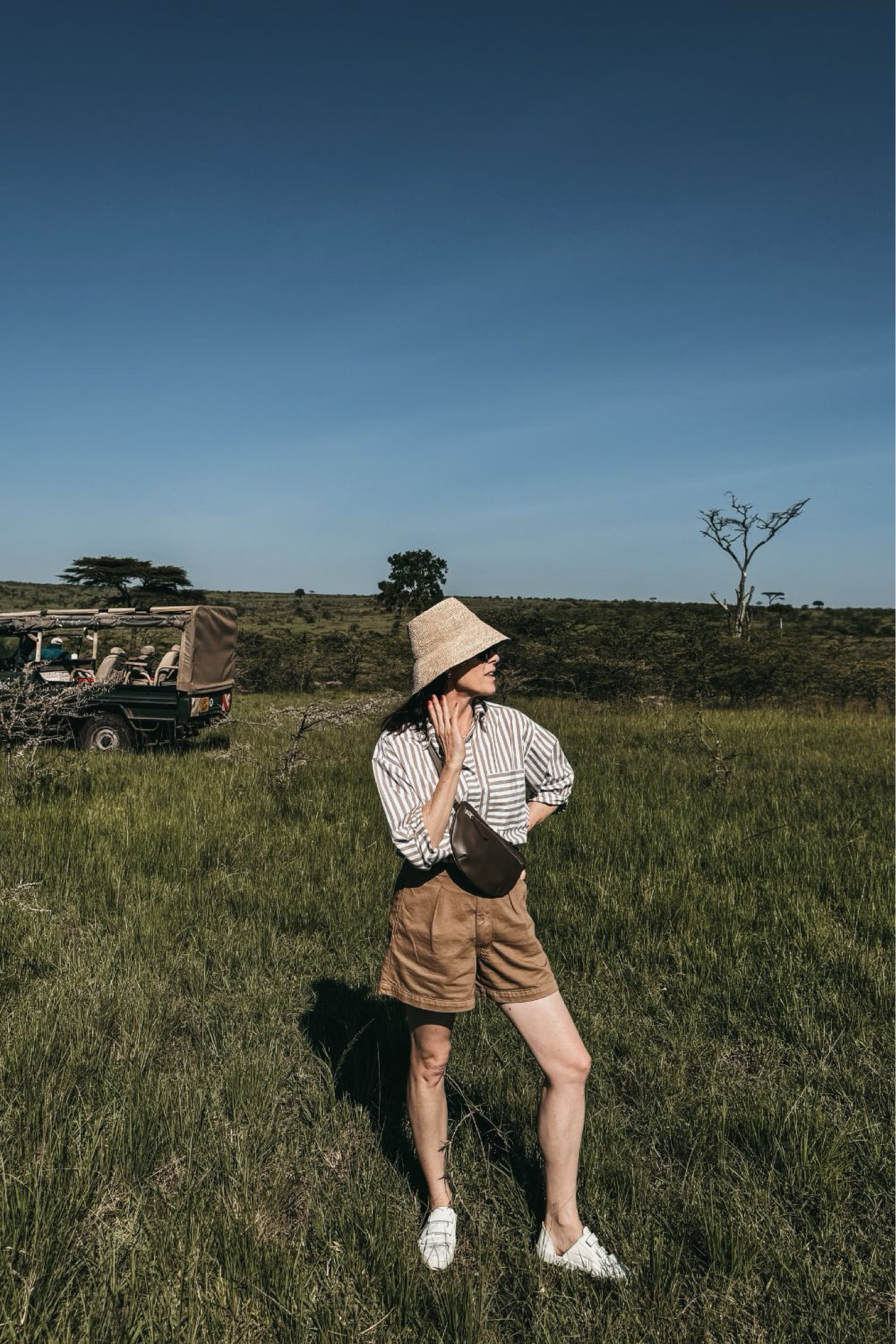 
Hat - Janessa Leone 
Shirt - Tomboy 
Shorts - Ozma (use CONNI15 for 15% off!) 
Sneakers - Freda Salvador (use code 15CONNI for 15% off) 
Bag - Abby Alley 

#travel #travelstyle #LTKKenya 

#LTKshoecrush