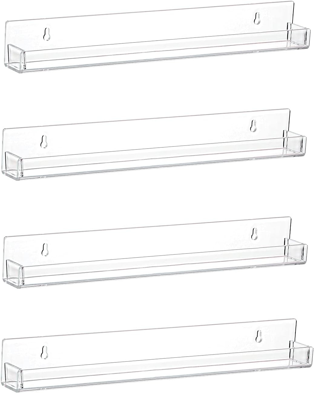 LikeU Nail Polish Rack Wall Mounted Shelf 4 Pack,Clear Acrylic Nail Polish Holder Organizer with ... | Amazon (US)