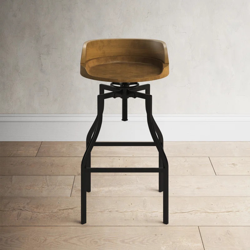Meyers Swivel Solid Wood Adjustable Height Bar Stool | Wayfair North America