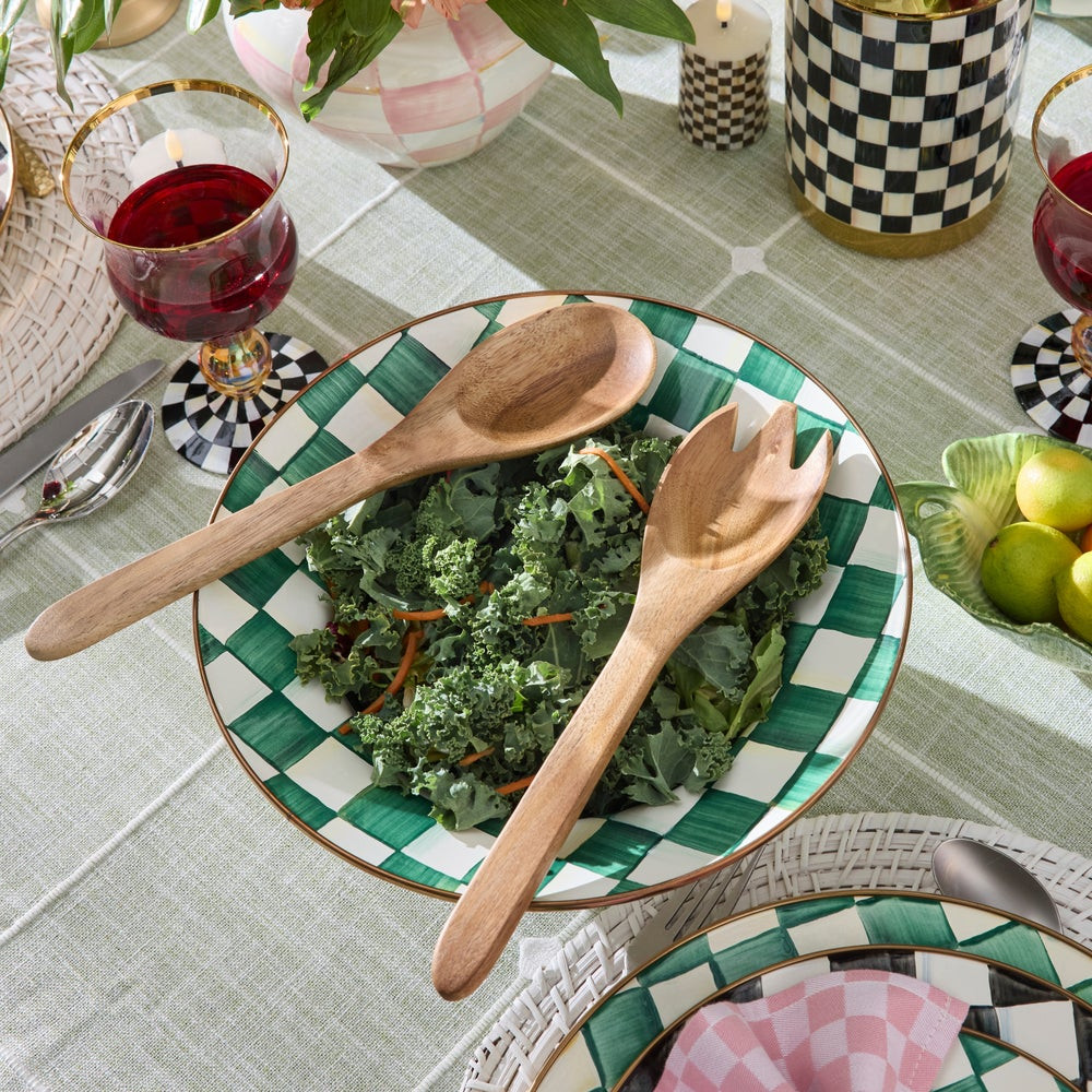 Check Salad Serving Set | MacKenzie-Childs