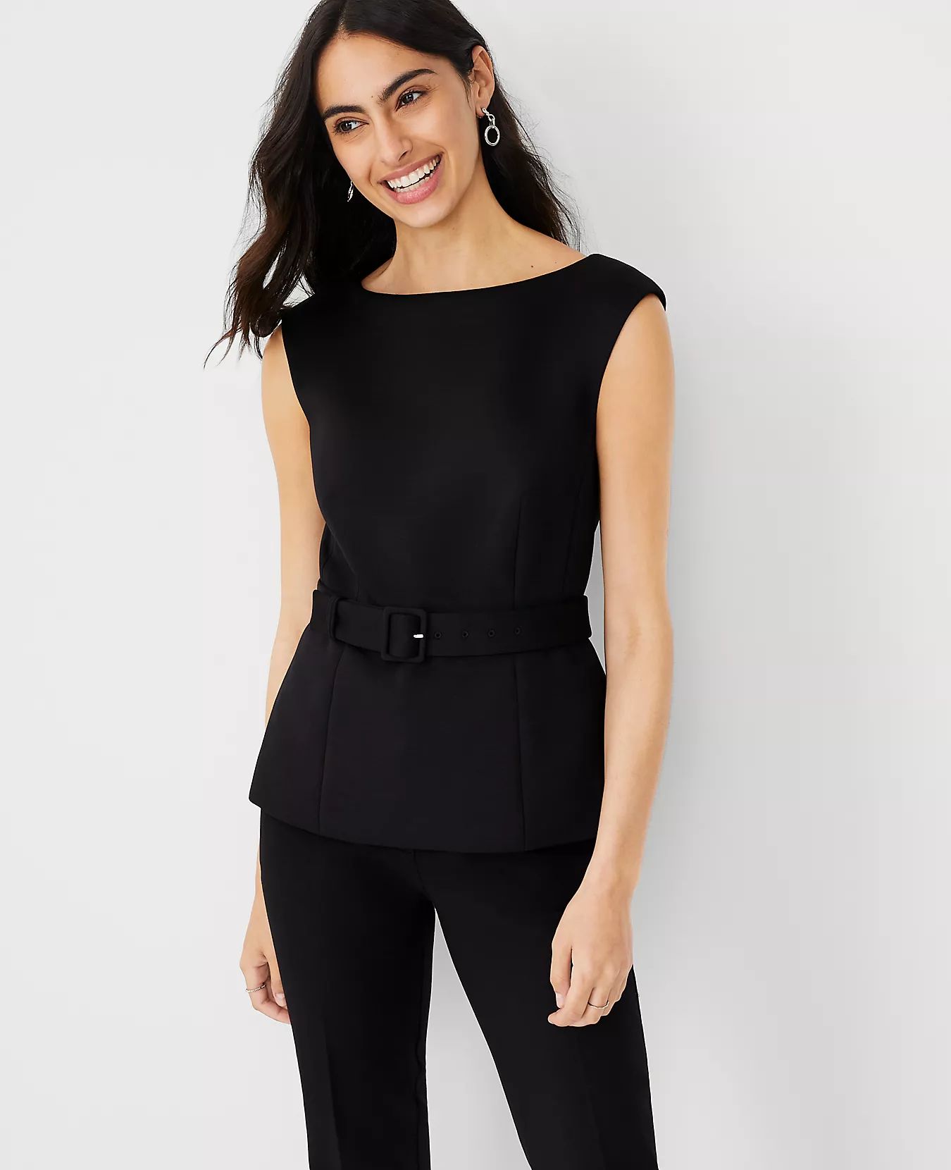 The Belted Top in Double Knit | Ann Taylor (US)
