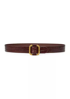 Lauren Ralph Lauren Slide Buckle Crocodile Embossed Leather Belt | Belk