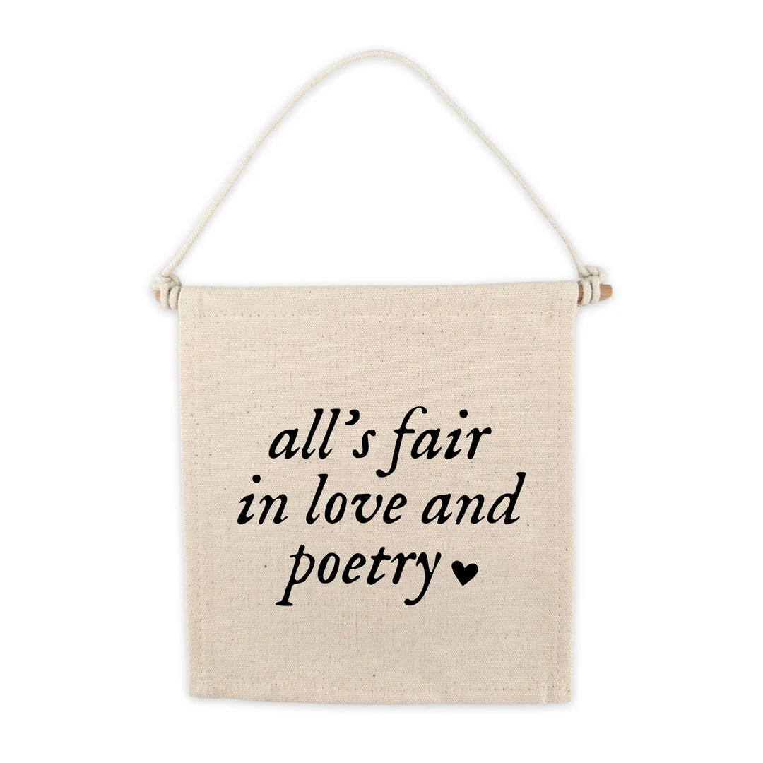 TS All's Fair In Love and Poetry Canvas Hang Sign | Swift TPD Song Tortured Poets Department Wall... | Etsy (US)