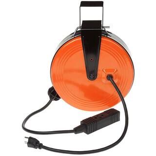 30 ft. 16/3 Heavy-Duty Retractable Extension Cord Reel with 3-Outlets | The Home Depot