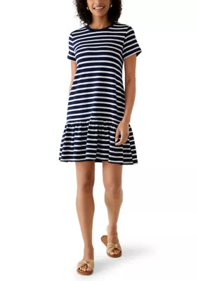 Women's Short Sleeve Baby Terry Flounce Hem Dress | Belk