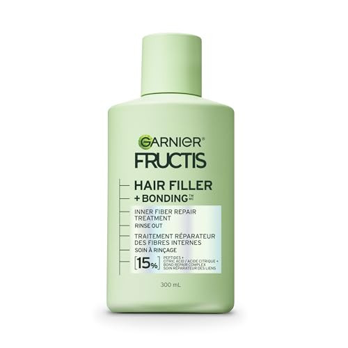 Garnier Fructis Hair Filler + Bonding Fiber Repair Pre-Shampoo Treatment, For Damaged Hair, Repairs & Strengthens Broken Bonds, Fills Hair with Strength 7 Layers Deep,300ml | Amazon (CA)