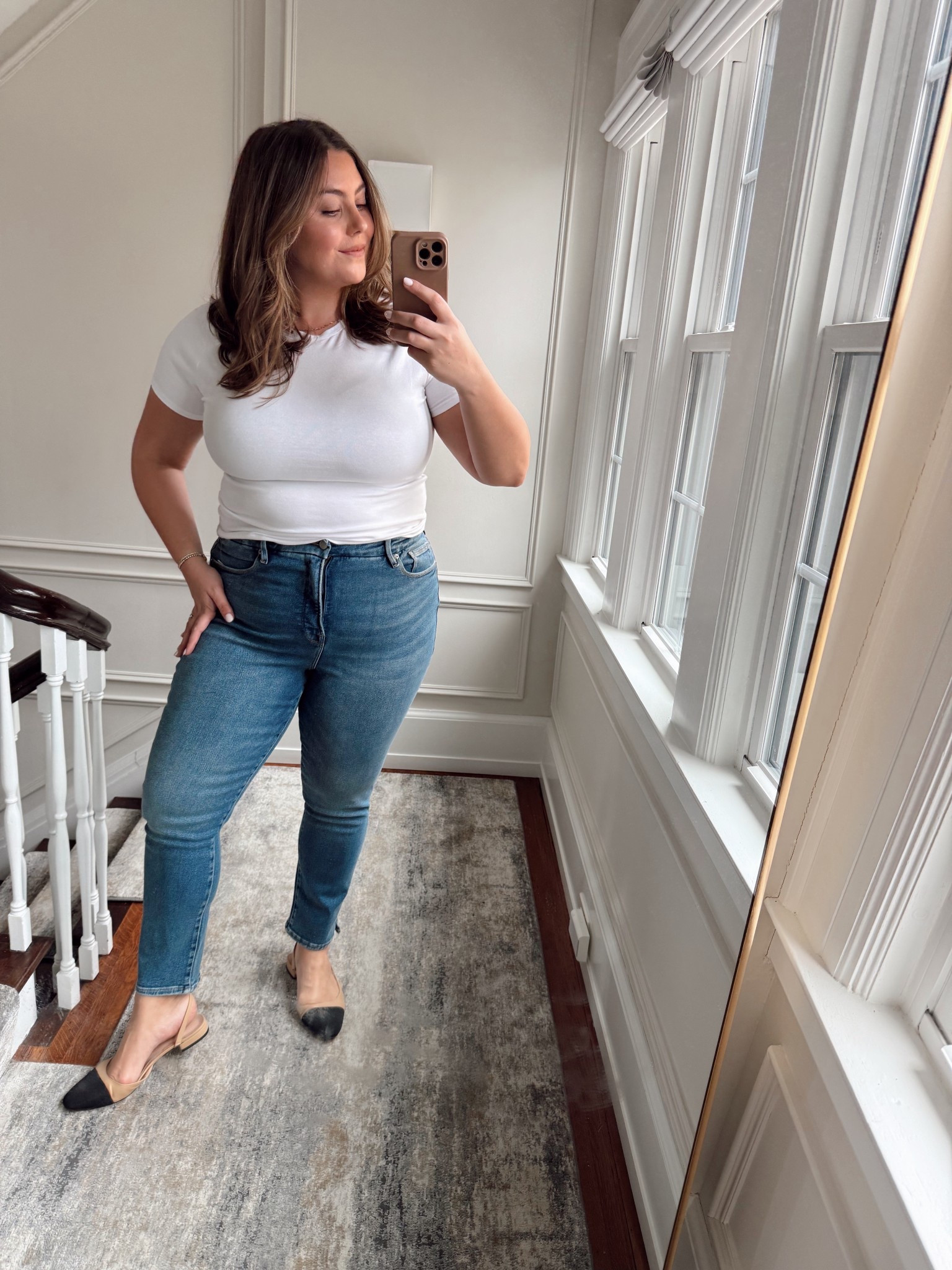 Wearing size 16 in jeans, 2XL in T-shirt. Use CARALYN15 at Good American. 

#LTKMidsize #LTKStyleTip