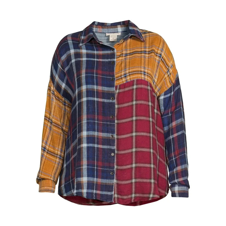 Romantic Gypsy Women's Plus Size Plaid Button Down Top - Walmart.com | Walmart (US)