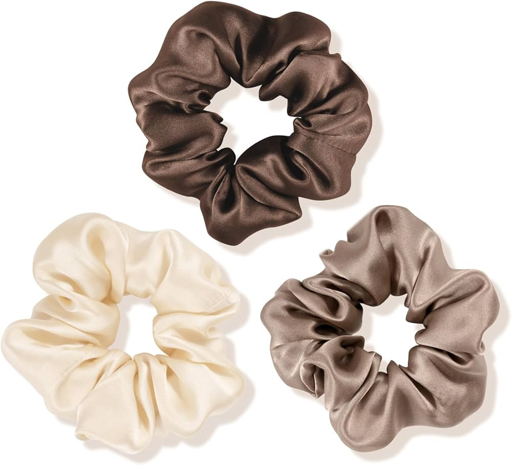 OLESILK 100% Mulberry Silk-Scrunchies for Hair Sleep, Women Grils Silk Hair Ties for Frizz & Brea... | Amazon (US)