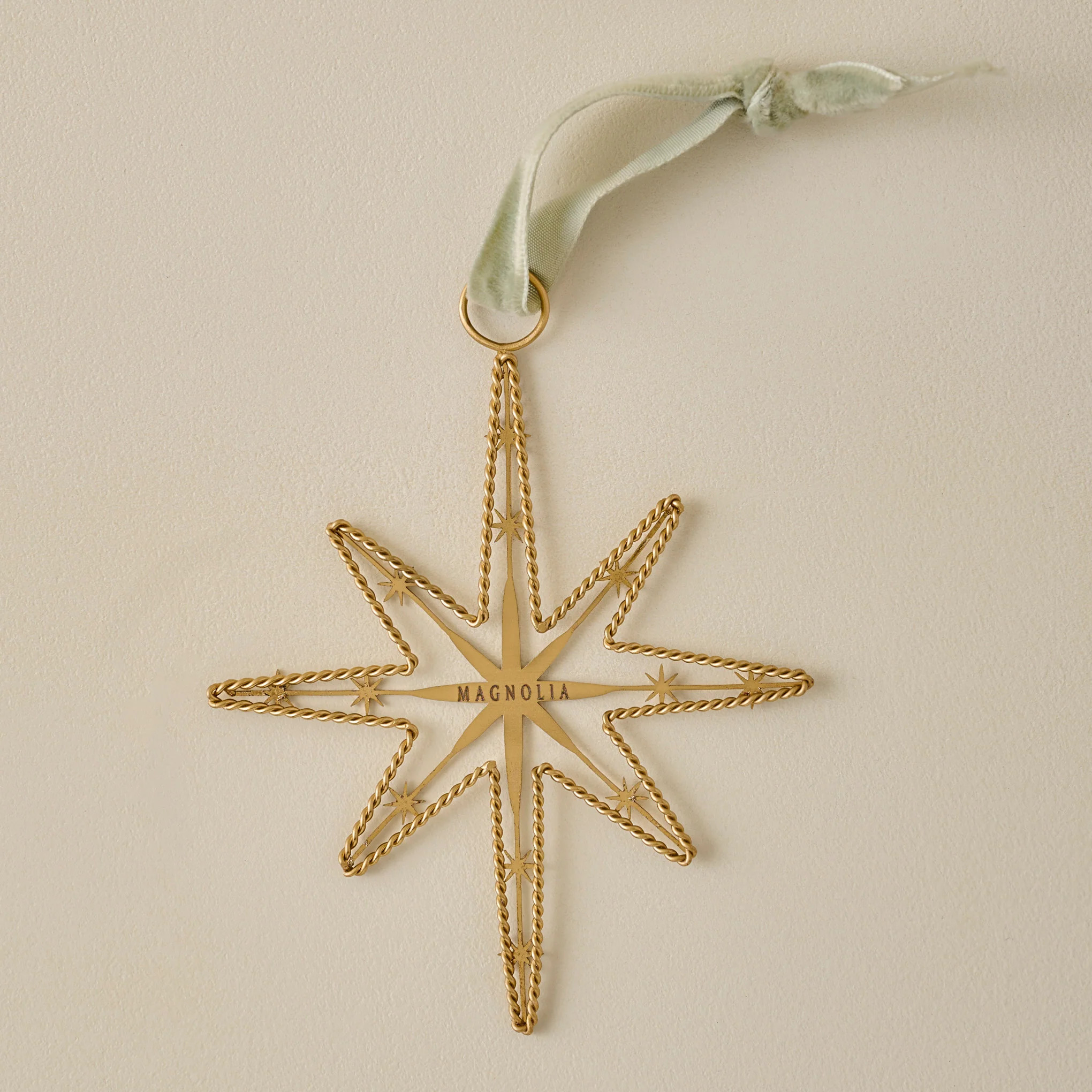 Twisted Brass Star Ornament | Magnolia
