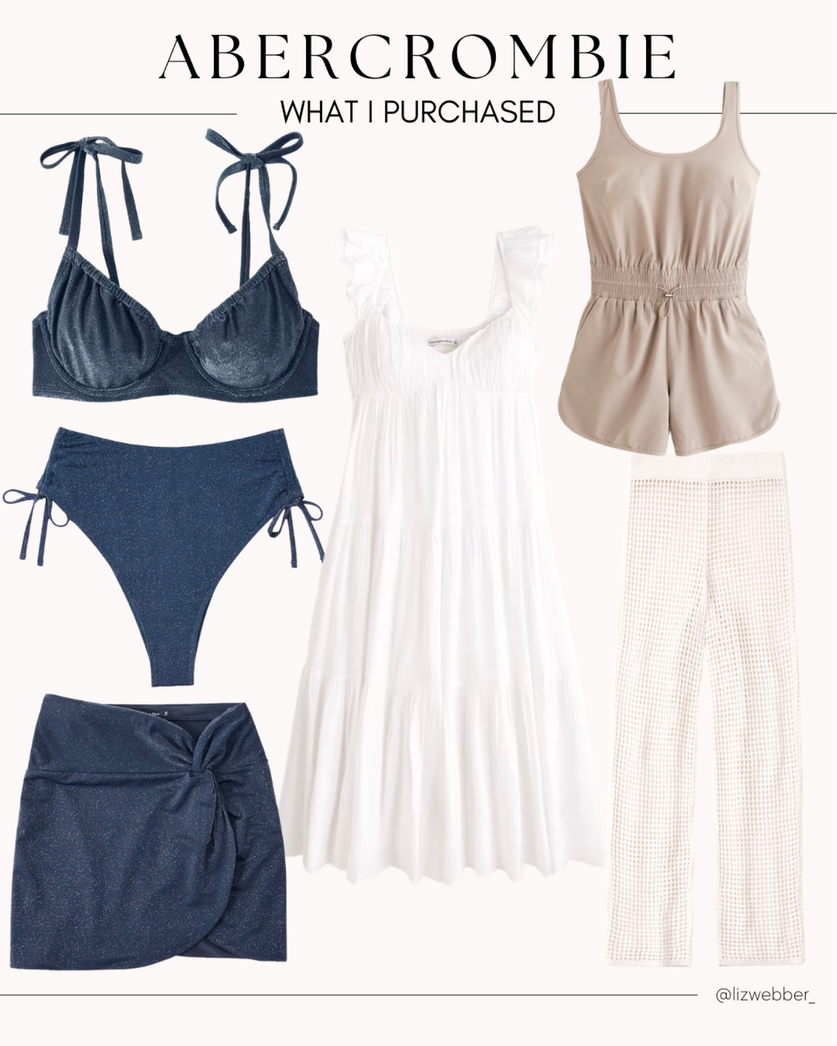 Abercrombie 25% off sale! High cut swimsuit, crochet pants, traveler romper, and flowy white maxi dress! 

#LTKFind