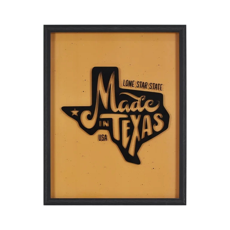 Crystal Art Gallery 15x19 Made in Texas USA Glass Wall Art Decor, Black Framed Shadow Box America... | Walmart (US)