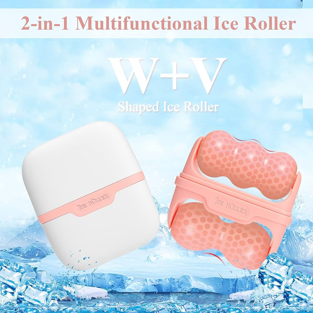 Ice Roller for Face, Ice Face Roller Skin Care Tools, 2 in 1 Face Massager Eye Roller for Puffy Eyes | Amazon (US)