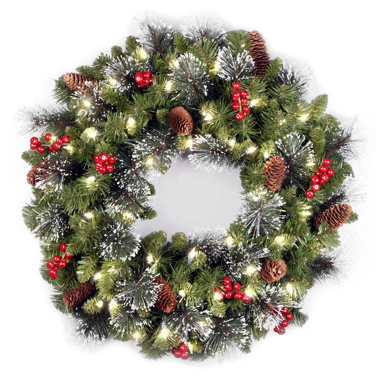 Crestwood Spruce Wreath with LED Lights | Wayfair North America