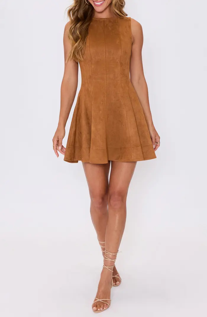 Maeve Faux Suede Fit & Flare Minidress | Nordstrom