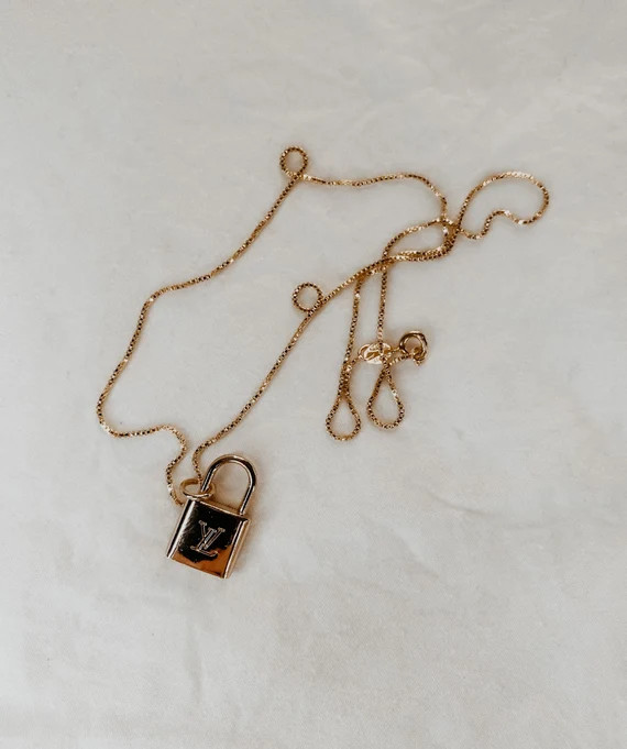 Vintage mini LV Lock charm Repurposed into a Necklace | Etsy (US)