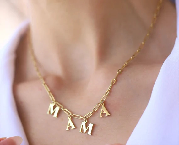 Mama Necklace, Mom Necklace, Delicate Mama Necklace, Love Necklace, Minimal Necklace for Moms, Ne... | Etsy (US)