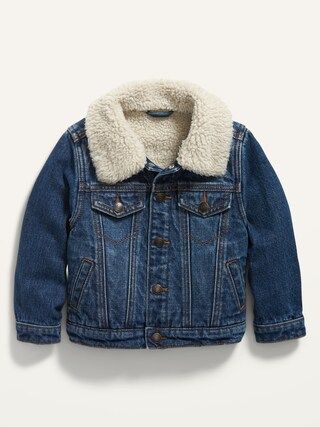 Unisex Sherpa-Lined Jean Trucker Jacket for Toddler | Old Navy (US)
