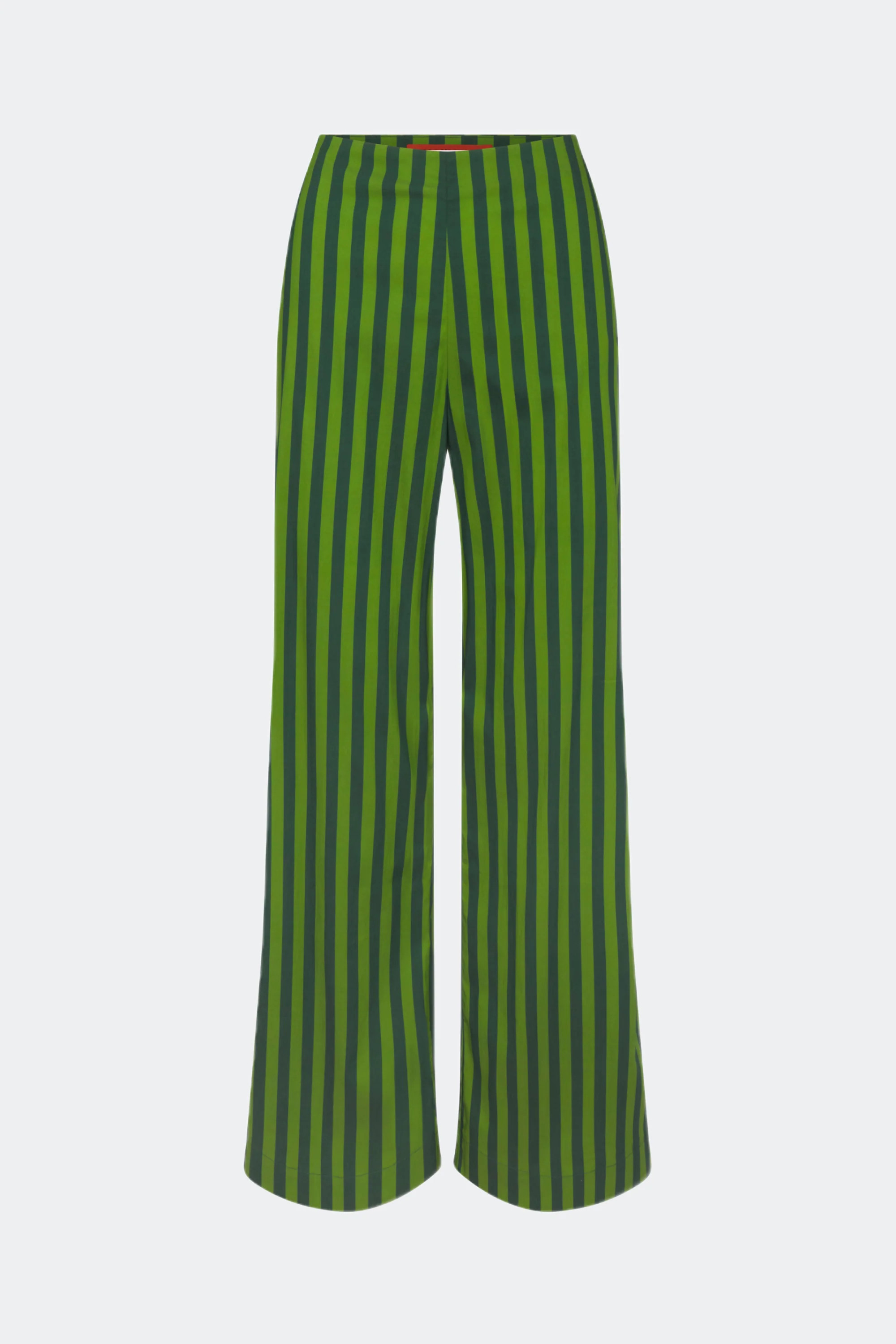 Pia Striped Poplin Pant in Gummy Green/Moss Cotton | SIMONMILLER | Simon Miller