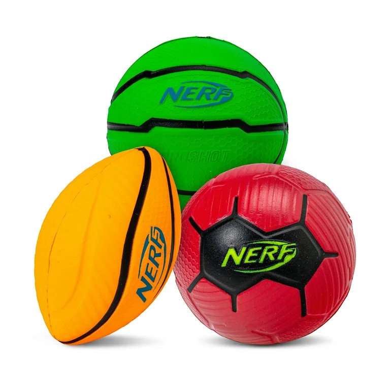 NERF Micro Foam Sports Ball - Assorted Foam Micro Football, Soccer Ball or Basketball - Walmart.c... | Walmart (US)