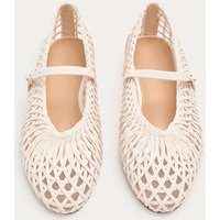 M&S Woven Flat Mary Jane Ballet Pumps Soft White | Marks & Spencer (UK)
