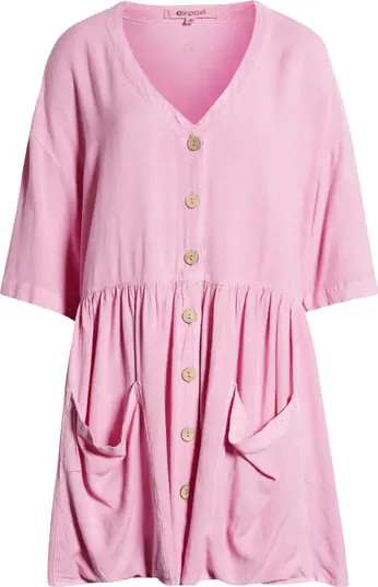 Rip Curl Patch Pocket Button-Up Shift Minidress | Nordstrom | Nordstrom