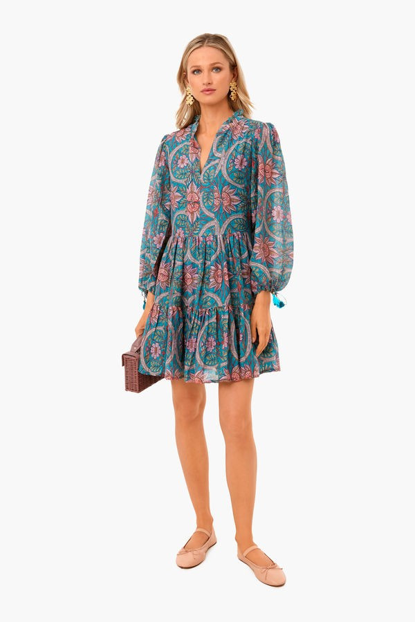 Monaco Teal Yoke Dress | Oliphant | Tuckernuck (US)