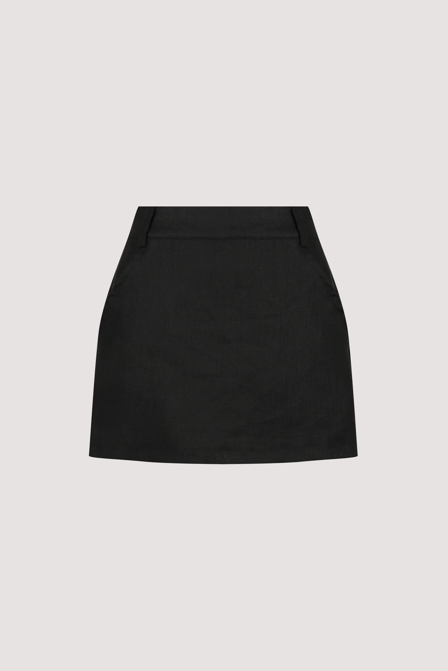EVIE BLACK LINEN SKORT | DISSH